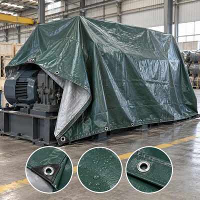 Custom Size 250gsm Reinforced Tarpaulin Sheet For Industrial Machinery Cover