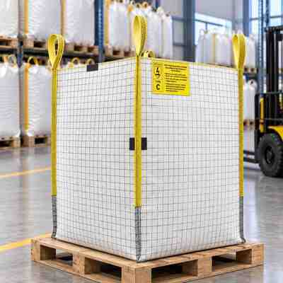 buy Type C Chemical FIBC Bag With Red Conductive Lifting Belts For Full Bag Lifting And Conductive Connection online manufacture
