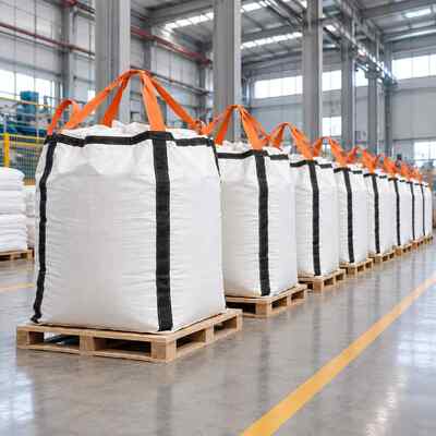 buy 1000 Kg Load Nickel Sulfate FIBC Bag With Four Cross-Bottom Lifting Loops online manufacture