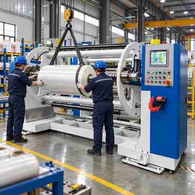 buy Ø1300 Mm Roll-Capacity Film Coating Machine For Compound Fertilizer Sack Fabric online manufacture